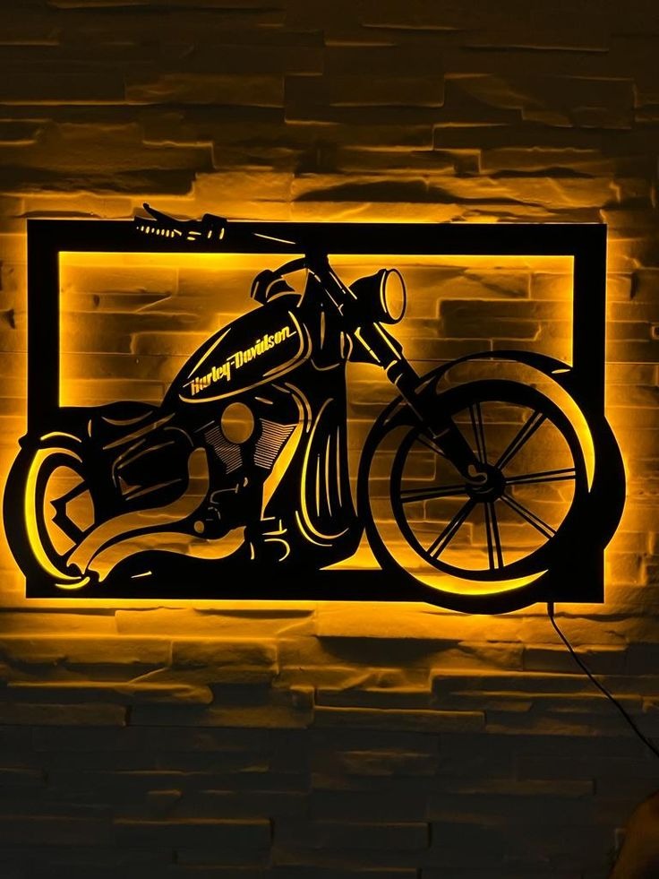 Custom Motorcycle Acrylic LED Wall Art – Backlit Light Design | Personalized Option Available
