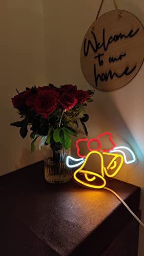 Neon Sign Merry Christmas Led Neon Sign Light Xmas Sign Lights for Wreath Gift Yard Decor | Christmas Decorations| Lights | Tree Decoration Items | Party, Home Decor (Christmas Tree Bell)