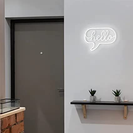 Hello Neon Sign (White_Hello)