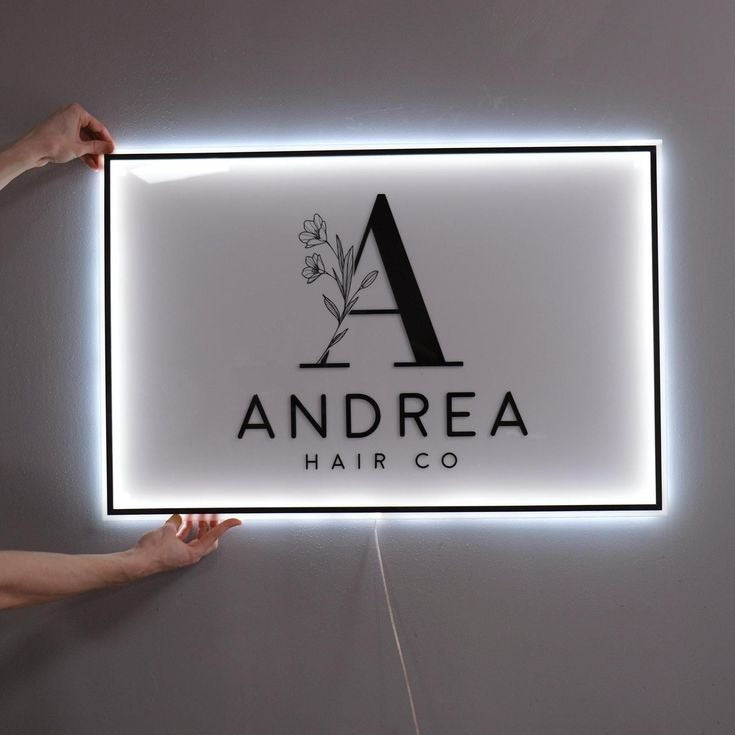 Custom LED Acrylic Sign Board – Personalized Logo Light for Business & Branding