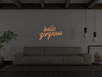 Neoon Art "Hello Gorgeous led Light for Home Decorative Sign Wall/Decor for Wedding Party Kids Room/Living Room House/Bar/Pub/Hotel/Restaurant (Orange)