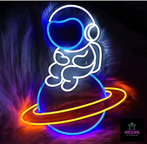 Astronaut on a Planet Neon Sign Light
