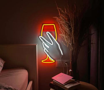 Winee bar neon sign decor bedroom Restaurant Sign wall decor winee led Pubb neon sign wall light Red Winee Kitchen Decor Abstract Line Art