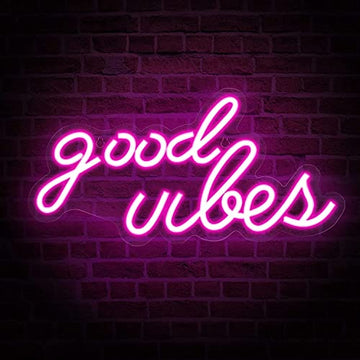 Good Vibes Neon Sign (Pink)