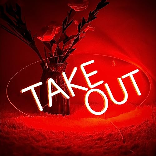 Take-Out Available Neon Sign,Take Out Neon Light for Restaurant Decorations,Restaurant Neon Sign for Bar,Store,Bedroom,birthday,Christmas Gift,(JTLD020)