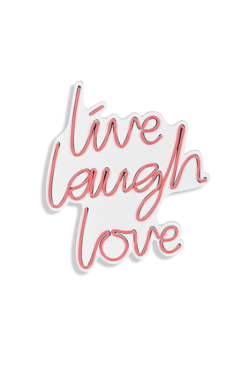 Live Laugh Love Neon Sign, Live Laugh Love Led Pink Light, Love Neon Wall Décor for Bedroom Living Room Office Cafe, Pink Party Light, Valentine Gift