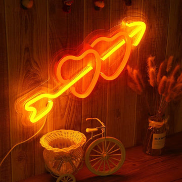 Neon Heart Light Sign, Wall Decor Neon Light Sign Art LED Neon Light for Home Decoration,Bedroom, Lounge, Office, Wedding, Christmas, Valentine’s Day Party