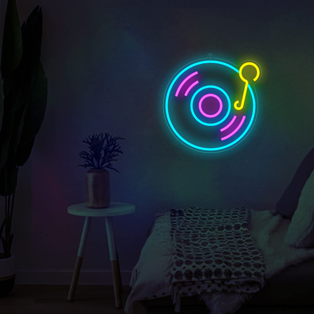 Music Record Neon Sign