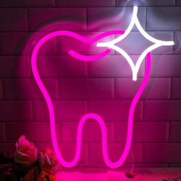 Neon Sign Pink Tooth