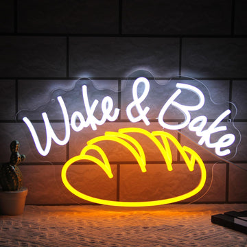 Wake And Bake Neon Sign Bakery