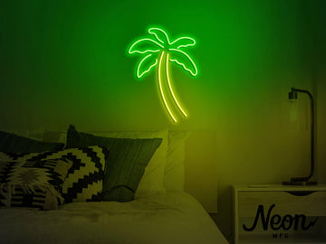 Palm Tree Neon Sign (Green/Yellow)