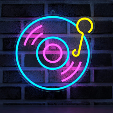 Music Record Neon Sign