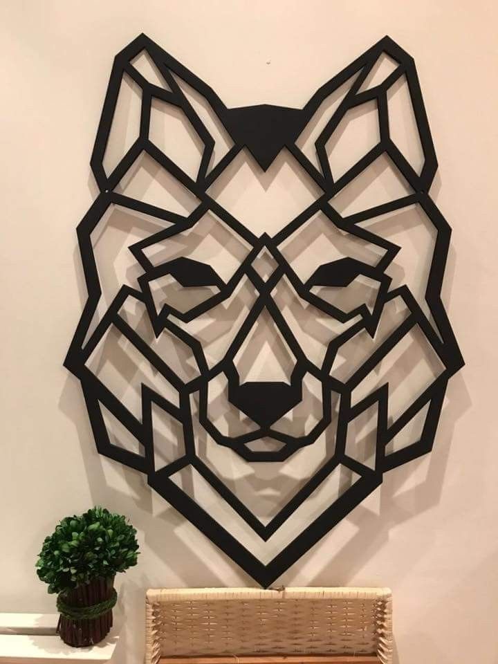 Geometric Wolf Acrylic Wall Art - Customization Available