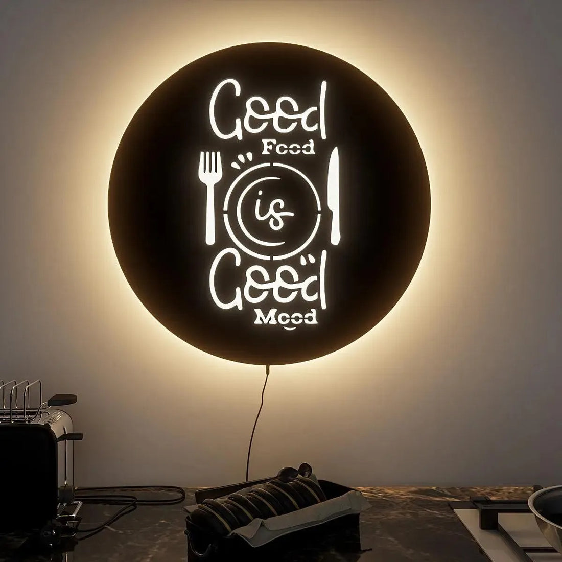 Cafe & Restaurant Acrylic LED Wall Art with Backlight – Premium Decorative Piece | Customization Available