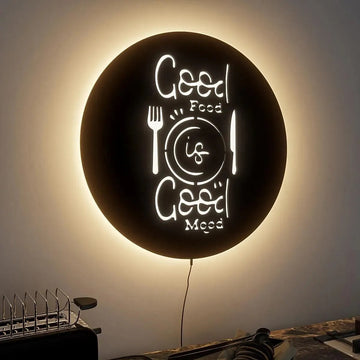 Cafe & Restaurant Acrylic LED Wall Art with Backlight – Premium Decorative Piece | Customization Available