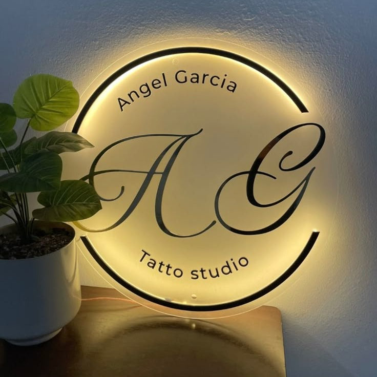 Custom Round Acrylic LED Logo Sign Board - Full Customization Available