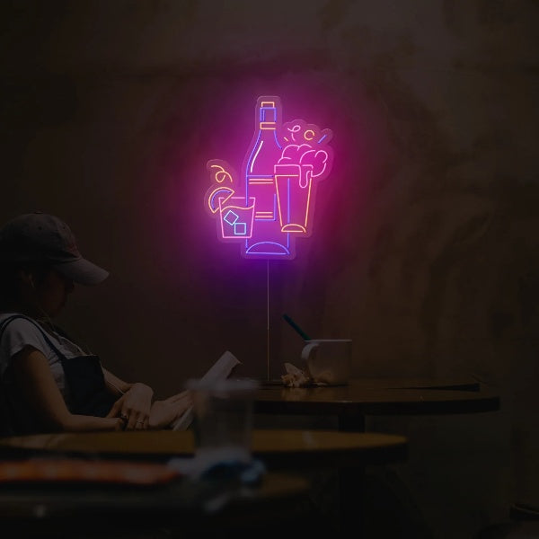 Whiskey Set  Neon Sign