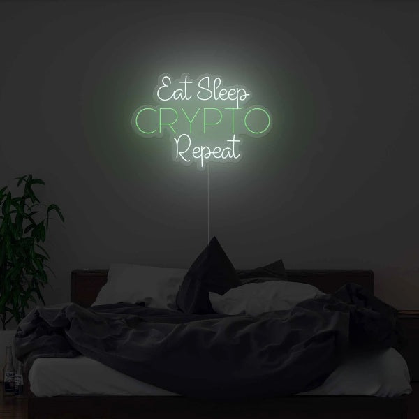 Eat Sleep Crypto Repeat Neon Sign