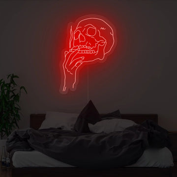 Smoking Skull Neon Sign