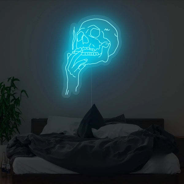 Smoking Skull Neon Sign