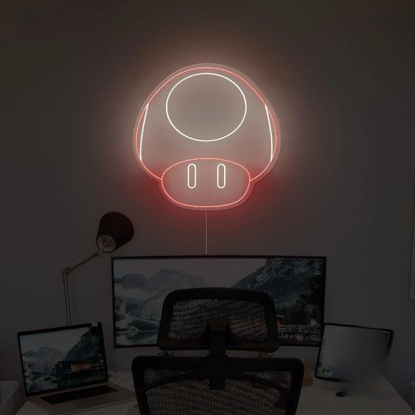 Mario Mushroom Neon Sign