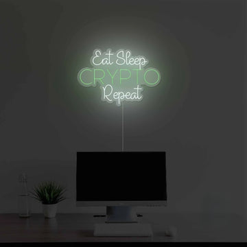 Eat Sleep Crypto Repeat Neon Sign