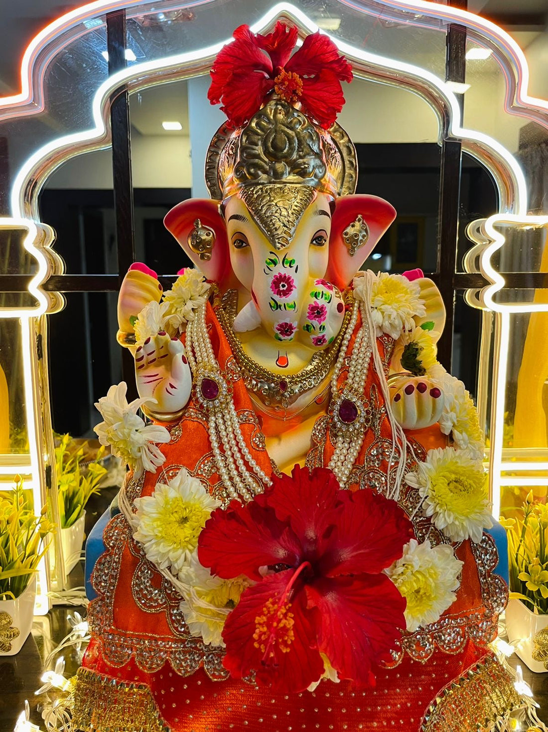 Ganesh Ji Backdrop Neon Sign (Multiple Size Option)