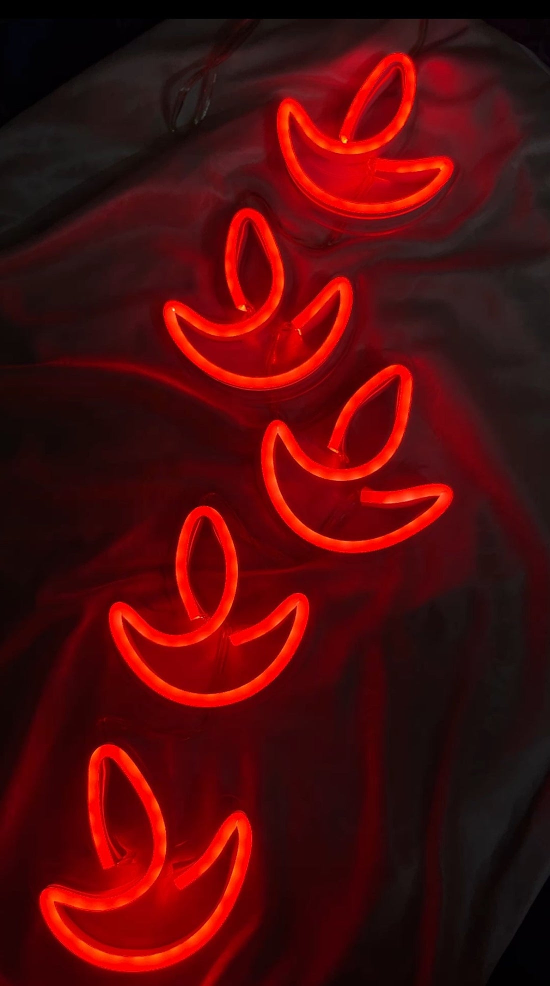 Happy Diwali Diya neon sign (3" Size X 5 Diyas)