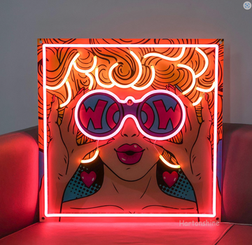 Wow Girl Uv Print Neon Sign