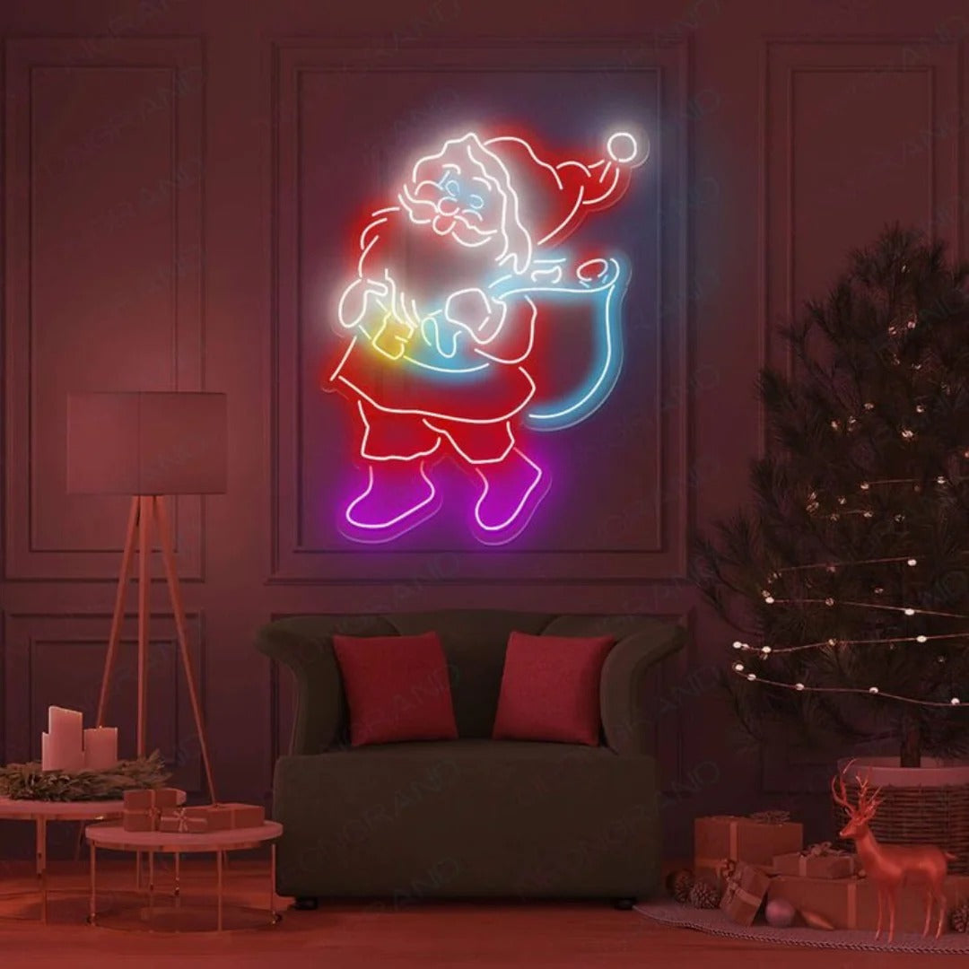 Merry Christmas Santa Claus Neon Sign