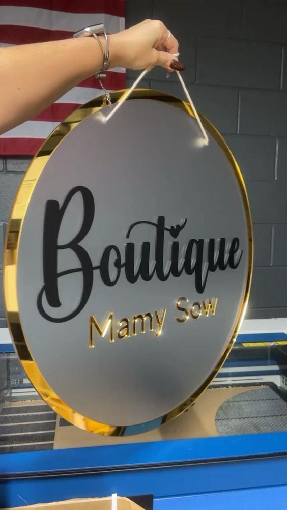 Elegant Transparent Acrylic Signboard with logo -  Full Customization Available