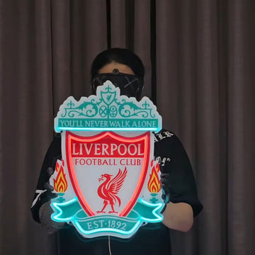 Football Logo Neon Liverpool UV print neon sign