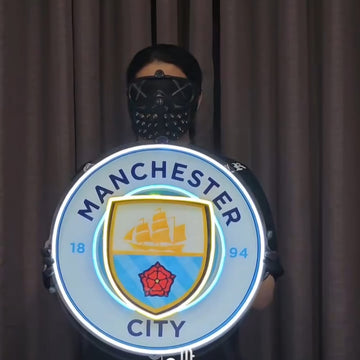Football Logo Neon Manchester City UV print neon sign