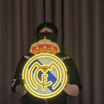 Football Logo Neon Real Madrid UV print neon sign