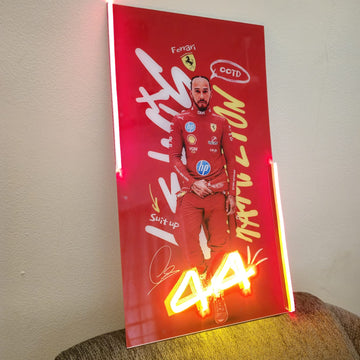 F1 Ferrari Lewis Hamilton Uv Print Neon Sign