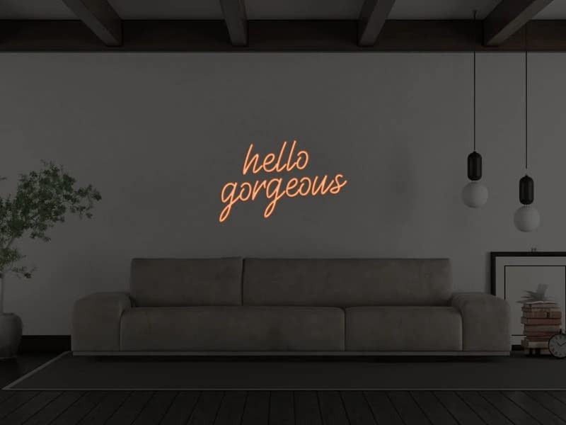 Neoon Art "Hello Gorgeous led Light for Home Decorative Sign Wall/Decor for Wedding Party Kids Room/Living Room House/Bar/Pub/Hotel/Restaurant  (Orange)