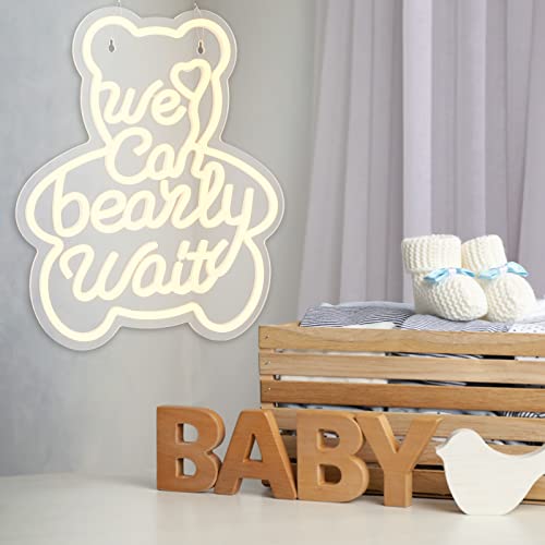 We Can Bearly Wait Neon Sign (Bear Shape)