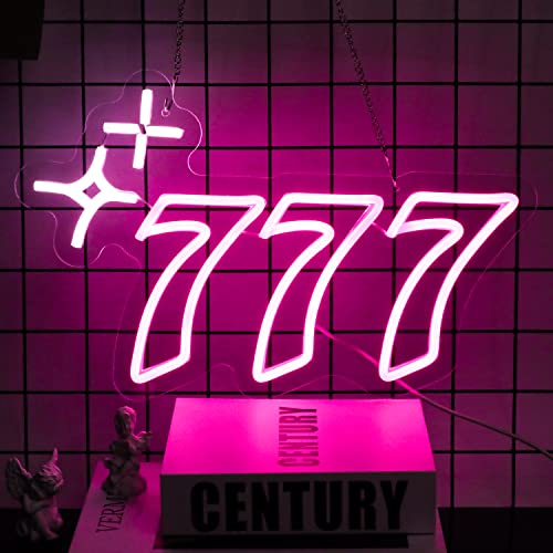 777 Neon Sign Angel Number Neon LED Sign for good luck