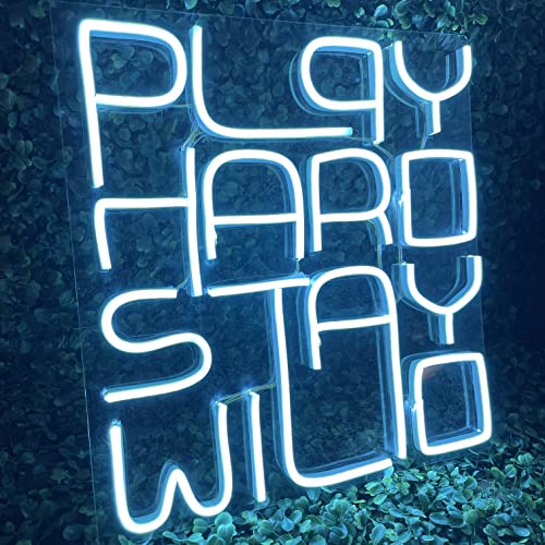 Play Hard Stay Wild Neon Sign for Room Decor, Birthday, Anniversary, Party Room, Home Wall Decor, neon Light/Sign for Restaurant, Bedroom, bar, Cafe and Club.