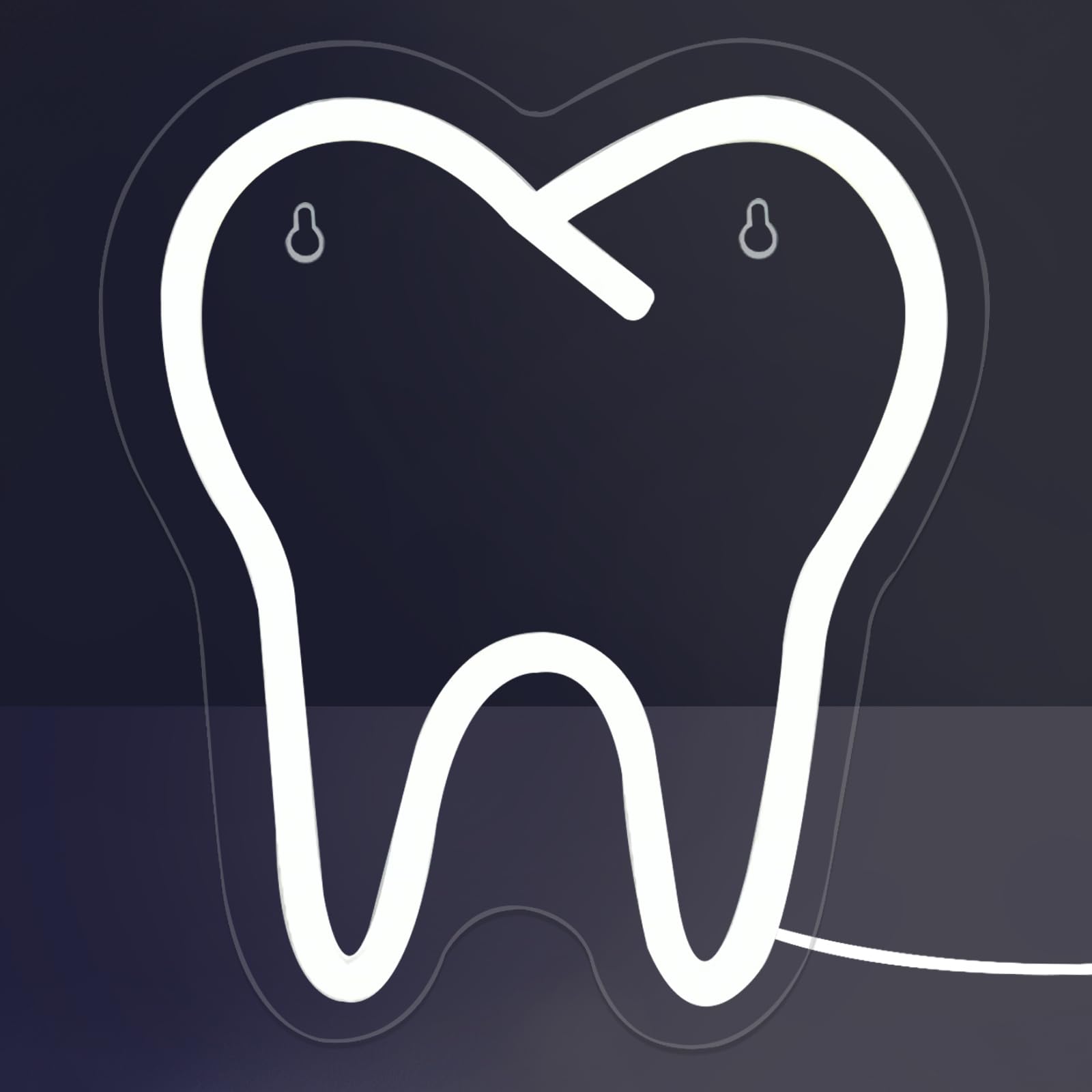 Tooth-Shaped LED Neon Sign, Dental Light