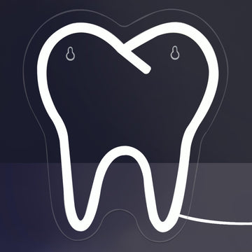 Tooth-Shaped LED Neon Sign, Dental Light