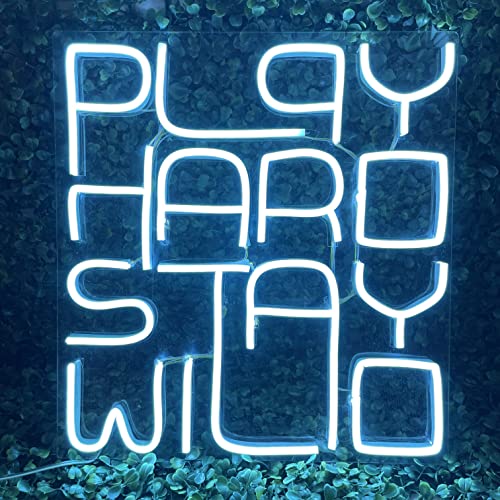 Play Hard Stay Wild Neon Sign for Room Decor, Birthday, Anniversary, Party Room, Home Wall Decor, neon Light/Sign for Restaurant, Bedroom, bar, Cafe and Club.