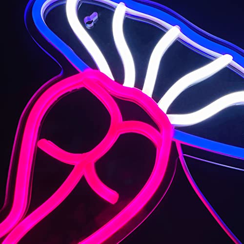 Lady Mushroom Neon Light LED Night Lights Connected Sign Neon Sign for Man Cave Home Bar Bedroom Wall Decor Party Art Decoration Gift for Her (3.Purple)