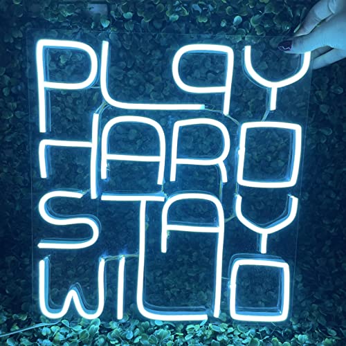 Play Hard Stay Wild Neon Sign for Room Decor, Birthday, Anniversary, Party Room, Home Wall Decor, neon Light/Sign for Restaurant, Bedroom, bar, Cafe and Club.
