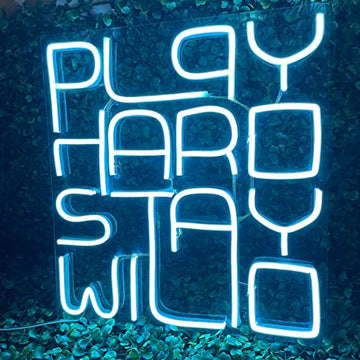 Play Hard Stay Wild Neon Sign for Room Decor, Birthday, Anniversary, Party Room, Home Wall Decor, neon Light/Sign for Restaurant, Bedroom, bar, Cafe and Club.