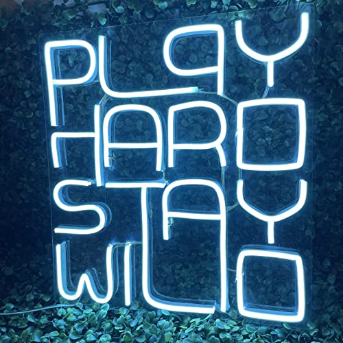 Play Hard Stay Wild Neon Sign for Room Decor, Birthday, Anniversary, Party Room, Home Wall Decor, neon Light/Sign for Restaurant, Bedroom, bar, Cafe and Club.