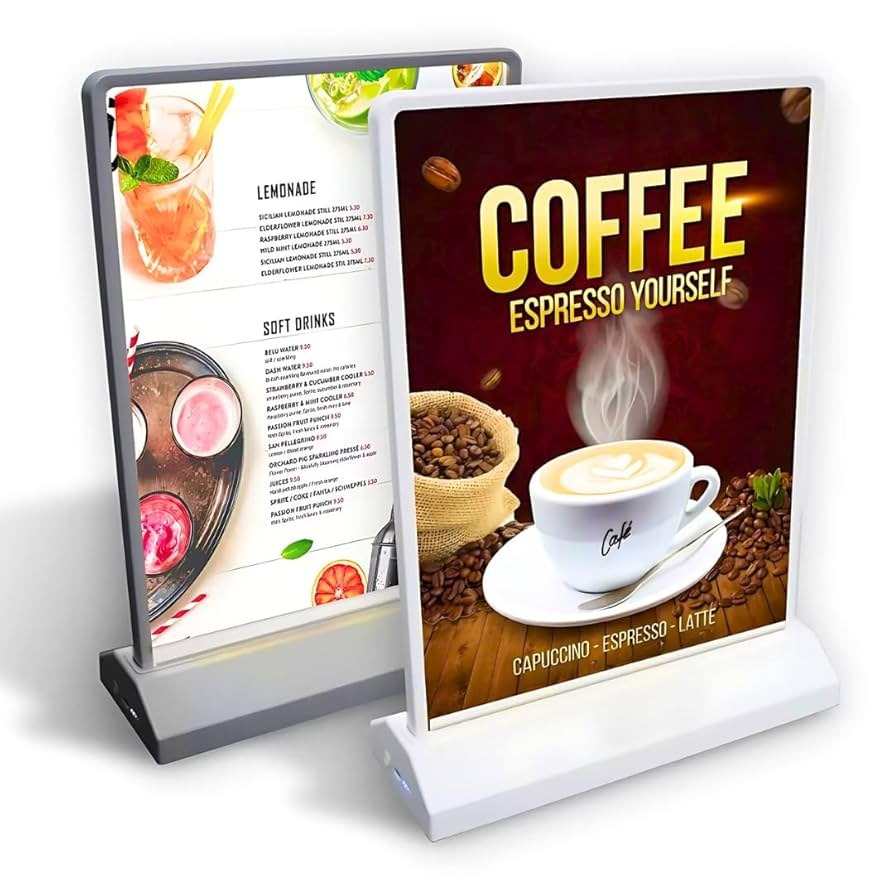 LED Tabletop Lightbox – Compact Illuminated Display Stand for Menus & Promotions