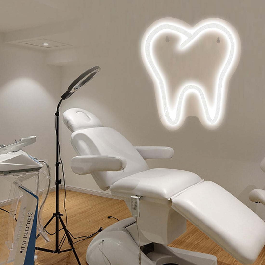 Tooth-Shaped LED Neon Sign, Dental Light