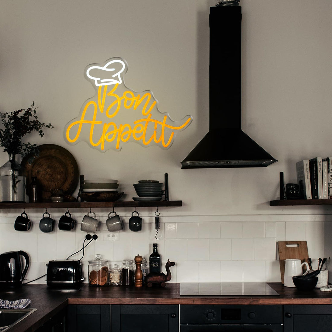 Bon Appetit with Chef's hat LED Sign