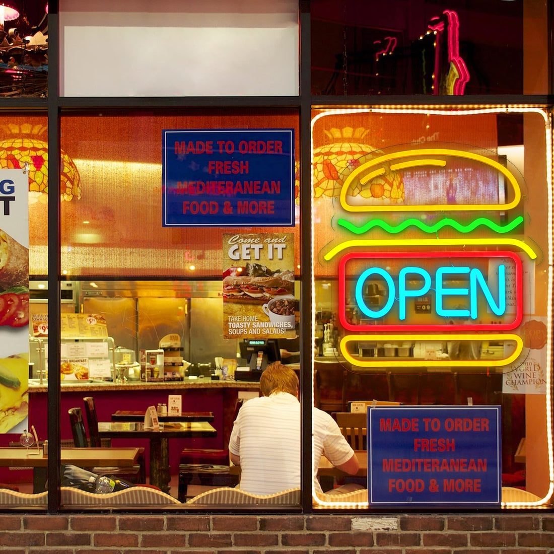 Burger Open Neon